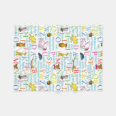 Dr. SeussのABCパターンと単語 フリースブランケット (正面(横))