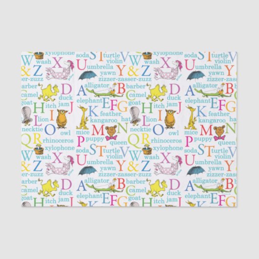 Dr. SeussのABCパターンと単語 薄葉紙 (正面)