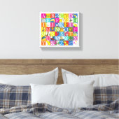 Dr. SeussのABCブロックカラフル文字パターン キャンバスプリント (インサイチュ (寝室))