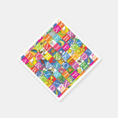 Dr. SeussのABCブロックカラフル文字パターン スタンダードカクテルナプキン (角)