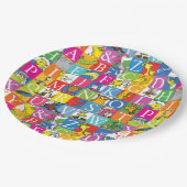 Dr. SeussのABCブロックカラフル文字パターン ペーパープレート (アングル)