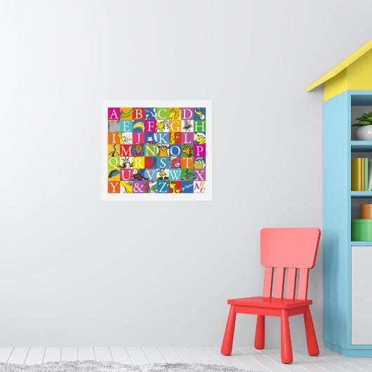 Dr. SeussのABCブロックカラフル文字パターン ポスター (子ども部屋1)