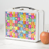 Dr. SeussのABCブロックカラフル文字パターン メタルランチボックス (インサイチュ)