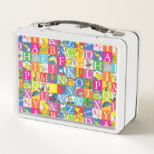 Dr. SeussのABCブロックカラフル文字パターン メタルランチボックス (裏面)