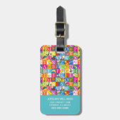 Dr. SeussのABCブロックカラフル文字パターン ラゲッジタグ (正面縦)