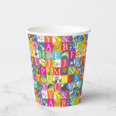 Dr. SeussのABCブロックカラフル文字パターン 紙コップ (裏面)