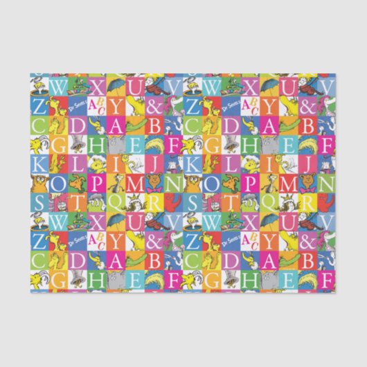 Dr. SeussのABCブロックカラフル文字パターン 薄葉紙 (正面)