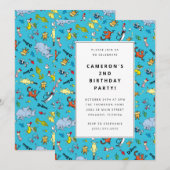 Dr. Seussキャラクターパターン |子供の誕生日 招待状 (正面/裏面)