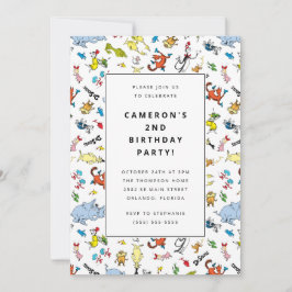 Dr. Seussキャラクターパターン |子供の誕生日 招待状