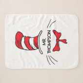 Dr. Seuss | かたつむり帽子の猫 カスタム先生名入り シェルパブランケット (正面(横))