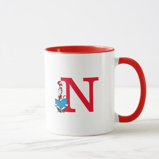 Dr. Seuss の帽子の中のネコ - リーディングモノグラム N マグカップ (右)