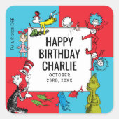 Dr. Seuss -キャラクター |子供の誕生日 スクエアシール (正面)