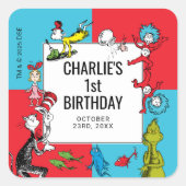 Dr. Seuss -キャラクター |子供の誕生日 スクエアシール (正面)