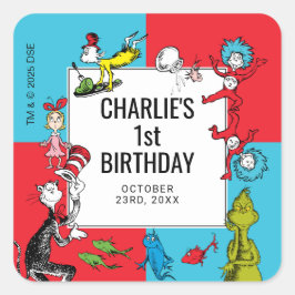 Dr. Seuss -キャラクター |子供の誕生日 スクエアシール