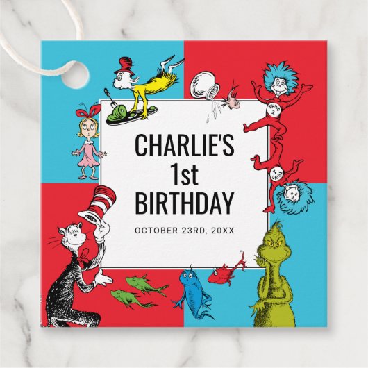 Dr. Seuss -キャラクター |子供の誕生日 フェイバータグ (正面)