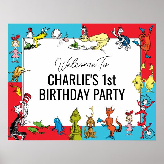 Dr. Seuss -キャラクター |子供の誕生日 ポスター (正面)