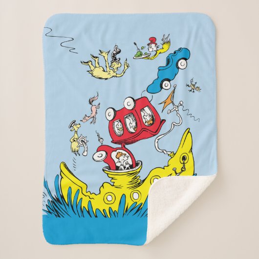 Dr. Seuss | グリーンエッグス+ハムの場面 シェルパブランケット (正面)
