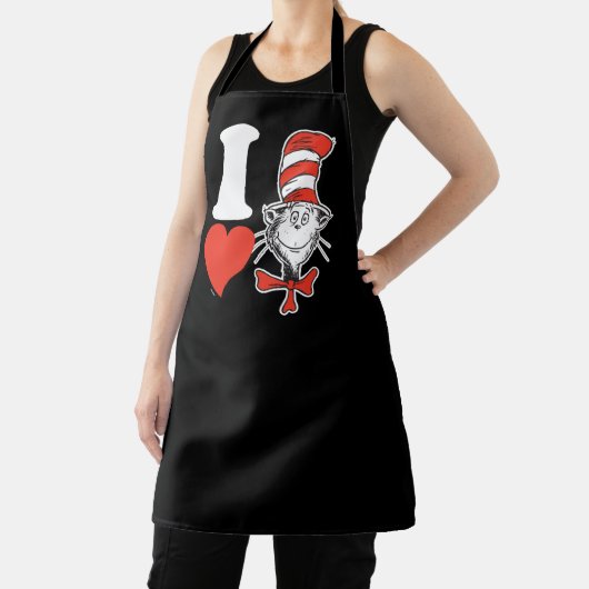 Dr. Seuss バレンタイン | 帽子をかぶった猫が大好き エプロン (インサイチュ)