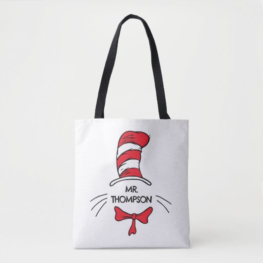 Dr. Seuss | 帽子の中の猫 オリジナル教師名 トートバッグ (正面)