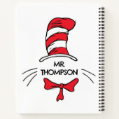 Dr. Seuss | 帽子の中の猫 オリジナル教師名 ノートブック (裏面)