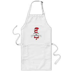Dr. Seuss   帽子の中の猫 オリジナル教師名 ロングエプロン