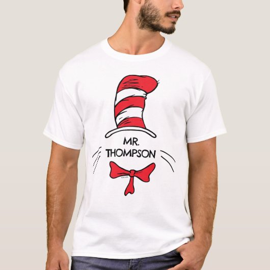 Dr. Seuss | 帽子の中の猫 カスタム先生の名前 Tシャツ (正面)