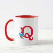 Dr. Seuss+帽子の中の猫 - 読書モノグラム Q マグカップ (左)