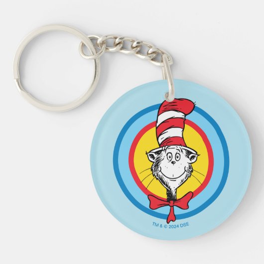 Dr. Seuss | 帽子の中の猫 頭 グラフィック キーホルダー (正面)