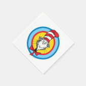 Dr. Seuss | 帽子の中の猫 頭 グラフィック スタンダードカクテルナプキン (角)