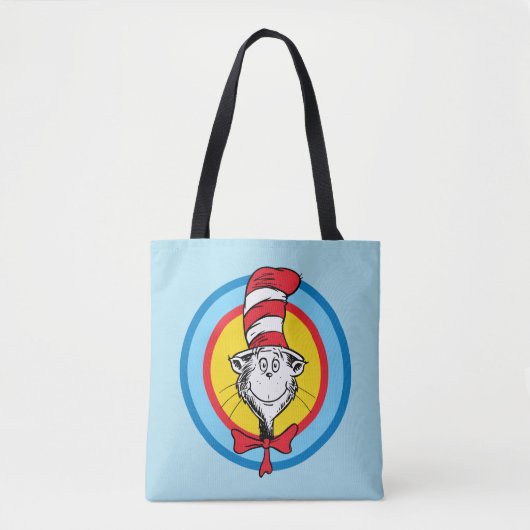 Dr. Seuss | 帽子の中の猫 頭 グラフィック トートバッグ (正面)