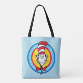 Dr. Seuss | 帽子の中の猫 頭 グラフィック トートバッグ (裏面)