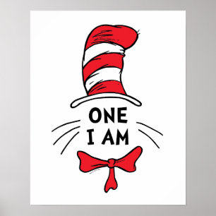 Dr. Seuss 帽子の中の猫 - One I am ポスター