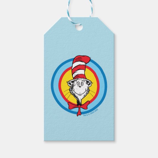 Dr. Seuss | 帽子屋の猫の頭グラフィック ギフトタグ (正面)