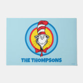 Dr. Seuss | 帽子屋の猫の頭グラフィック ドアマット (正面)