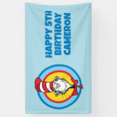 Dr. Seuss | 帽子屋の猫の頭グラフィック 横断幕 (縦)