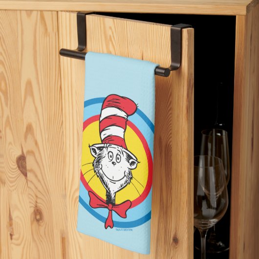 Dr. Seuss | 帽子屋の猫 頭 グラフィック キッチンタオル (三つ折り)