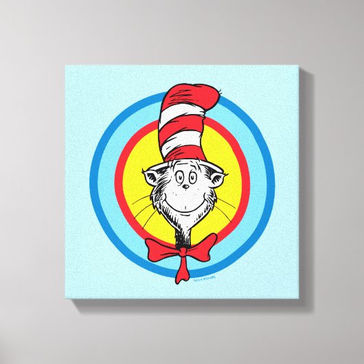 Dr. Seuss | 帽子屋の猫 頭 グラフィック キャンバスプリント (正面)