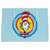 Dr. Seuss | 帽子屋の猫 頭 グラフィック ラージペーパーバッグ (正面)