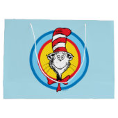 Dr. Seuss | 帽子屋の猫 頭 グラフィック ラージペーパーバッグ (裏面)