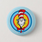 Dr. Seuss | 帽子屋の猫 頭 グラフィック 缶バッジ (正面)