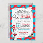 Dr. Seuss Cat in the Hat誕生日写真の追加 招待状 (正面/裏面)