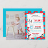 Dr. Seuss Cat in the Hat誕生日写真の追加 招待状 (正面/裏面)