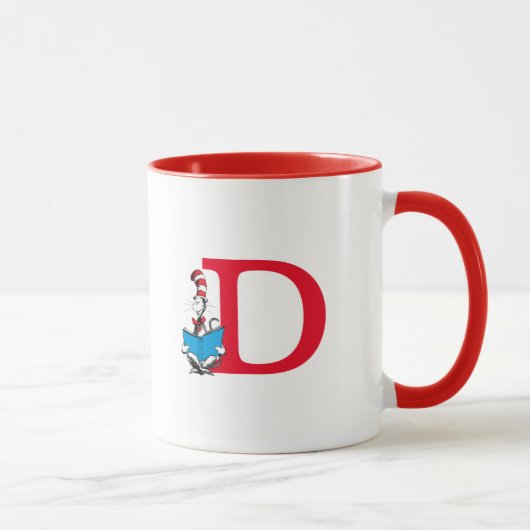 Dr. Seuss Cat in the Hat - 読s Monogram D マグカップ (右)