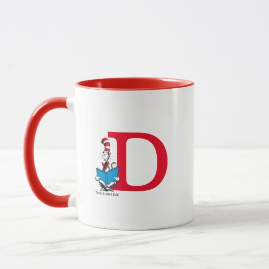 Dr. Seuss Cat in the Hat - 読s Monogram D マグカップ (左)