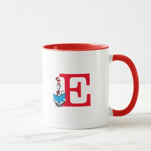 Dr. Seuss Cat in the Hat - 読s Monogram E マグカップ (右)