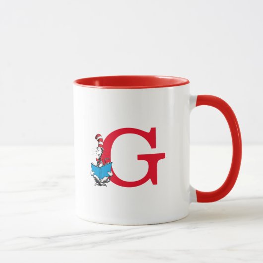 Dr. Seuss Cat in the Hat - 読s Monogram G マグカップ (右)