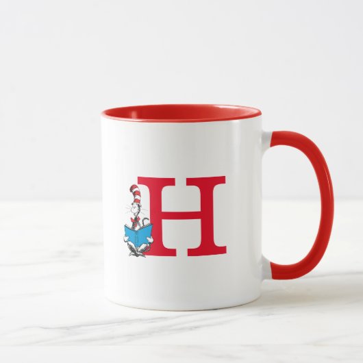 Dr. Seuss Cat in the Hat - 読s Monogram H マグカップ (右)