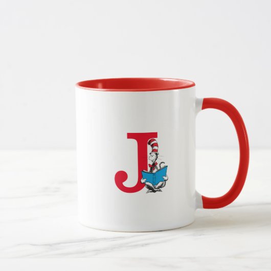Dr. Seuss Cat in the Hat - 読s Monogram J マグカップ (右)