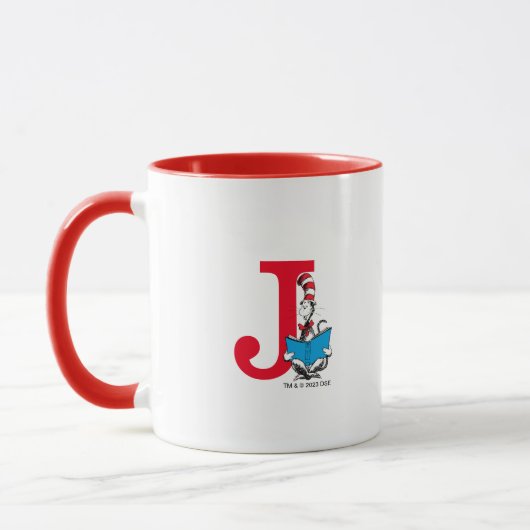 Dr. Seuss Cat in the Hat - 読s Monogram J マグカップ (左)