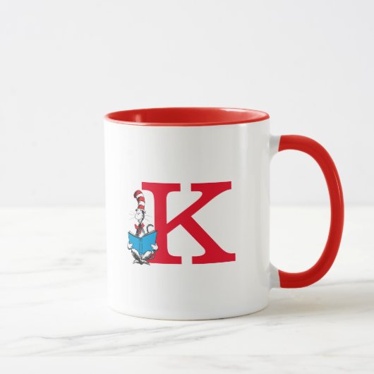 Dr. Seuss Cat in the Hat - 読s Monogram K マグカップ (右)